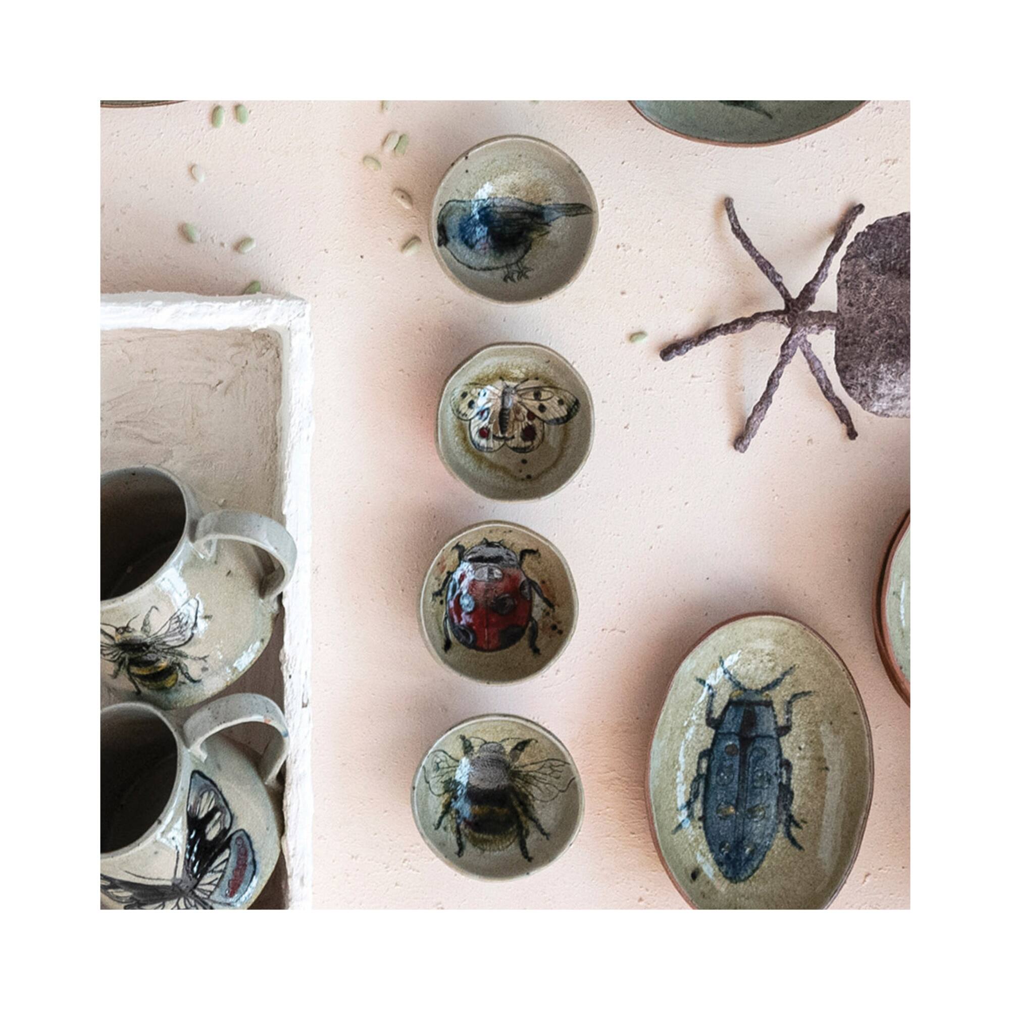 Hello Honey® 3.75" Insect & Bird Stoneware Dish Set